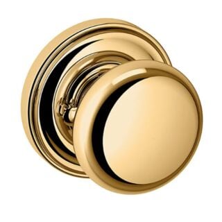 Baldwin Estate 5015 Classic Knob with 5048 Rose, Privacy, Polished Brass (003)
