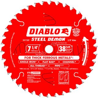 Diablo 7-1/4 in. x 38 Tooth Steel Demon Metal Cutting Saw Blade