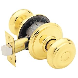 Schlage Georgian F10VGEO605 Hall and Closet Lock Passage Knob, 1-3/8 to 1-3/4 in Thick Door, Metal, Brass