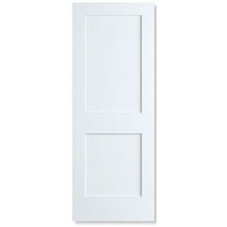 Frameport PR-22S 24 in. x 80 in. Primed, Flat Shaker 2 Panel MDF Interior Door Slab