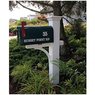 White Liberty Style PVC Mailbox Post