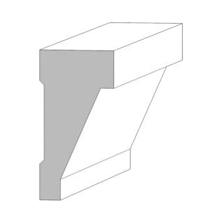 Metrie (M5) 1-1/8 in. x 2-1/4 in. x 16 ft. Contemporary Crown Moulding, Primed Finger-Jointed Pine