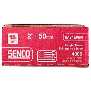 SENCO DA21EPBN Finish Nail, 2 in L, 15 ga, Bright Basic
