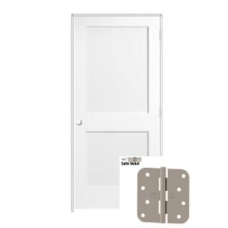 Frameport 30 in.x 80 in. 2 Panel Shaker Style Interior Door Left-Handed Unit