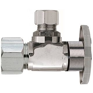 Plumb Pak PP20061LF Shut-Off Valve, 5/8 x 3/8 in Compression, Brass, Chrome