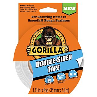 Gorilla Tape, Double-Sided Tape, 1.41 in. x 8 yds., Gray