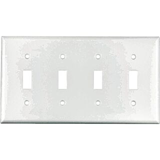 Arrow Hart 2154W-BOX Standard-Size Wallplate, 4-Gang, Thermoset, White