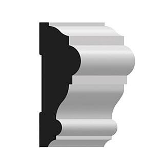 (M107) 1 in. x 3 in. Ring's End Chair Rail, Primed Poplar