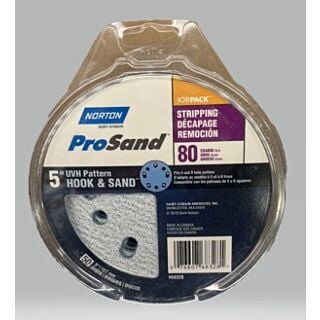 Norton 5 in. ProSand Hook & Loop Random Orbital Discs 80 Grit, 50 Pack