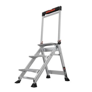 Little Giant Jumbo Step IAA, 3-Step, Aluminum Step Stool w/ Handrail