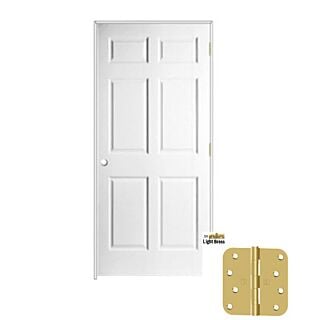JELD-WEN 30 in. x 80 in. 6 Panel Colonist Smooth Finish Solid Core Interior Door Left-Handed Unit