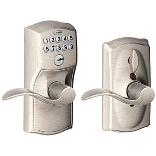 Schlage FE595V CAM/ACC 61 Keypad Lock with Flex-Lock, Metal, Satin Nickel