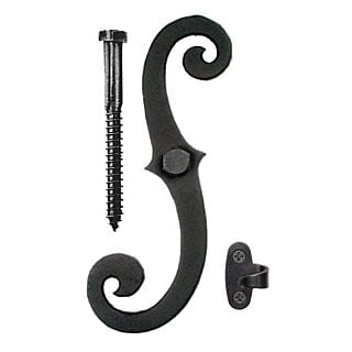 Acorn 'S' Shutter Holdbacks Aluminum, Pair, Black