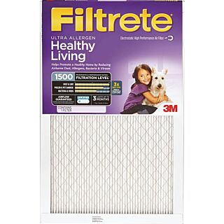 Filtrete 2001DC-6 Pleated, Ultra Allergen Reduction Electrostatic Air Filter, 25 in L, 16 in W, 11 MERV