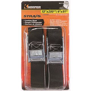 KEEPER 85213 Fully Adjustable Lashing Strap, 200 lb Load Capacity, 600 lb Breaking Strength, Red