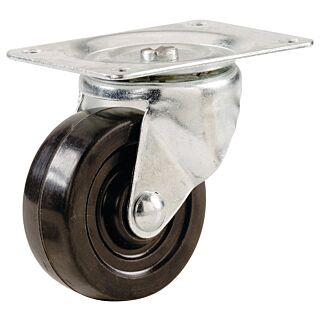 Shepherd Hardware 9478 Swivel Caster, 2-1/2 in Dia x 1-1/8 in W Wheel, 100 lb Weight Capacity, Rubber Wheel