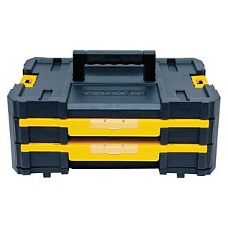 DeWALT TSTAK IV DWST17804 Double Shallow Drawer, 16.5 lb., Plastic, Black/Gold/Yellow, 2 -Drawer