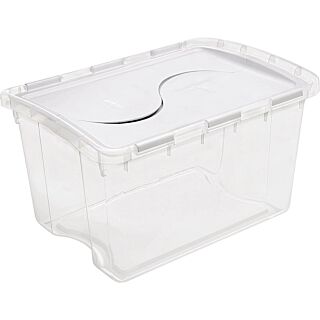 Sterilite 19148006 Storage Box, 48 qt Capacity, Plastic, Clear/White