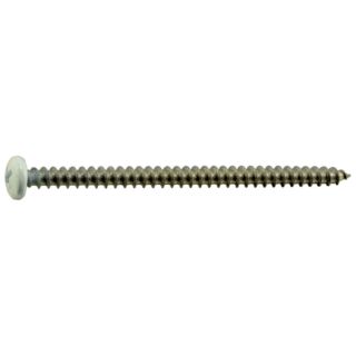 MIDWEST #10 x 3 in. White Painted 18-8 Stainless Steel Phillips Pan Head Sheet Metal and Shutter Screws, 12 Count