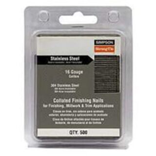 Simpson Strong-Tie, 2 in. x 0.049 in., Straight Adhesive Collated, Brad Nails, 304 Stainless Steel, 500 Count