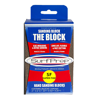 SurfPrep 1 in. Sanding Block, Super Fine, Yellow, 2-Pack