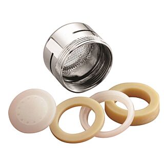 Plumb Pak PP800-1 Faucet Aerator, 15/16-27 x 55/64-27 Male x Female Thread, Brass, Chrome