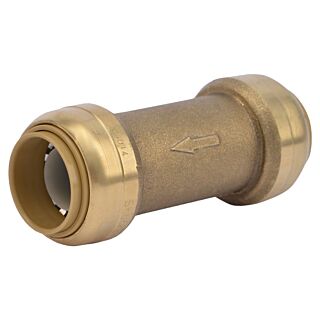 SharkBite U2016-0000LFA Check Valve, 3/4 in Push-Fit, 200 psi, Brass