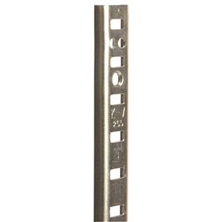 Knape & Vogt 255 Series PK255 ZC 24 Heavy-Duty Shelf Standard, 500 lb Weight Capacity, Mortise Mounting, 23 ga, Steel