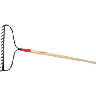 RAZOR-BACK Bow Rake, 15-Tine Steel head, 66 in. Hardwood Handle
