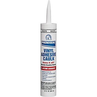Phenoseal®  Does It All!®  Vinyl Adhesive Caulk, White, 10 fl. oz.