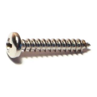 MIDWEST #8 x 1 in. 18-8 Stainless Steel Phillips Pan Head Sheet Metal Screws, 75 Count