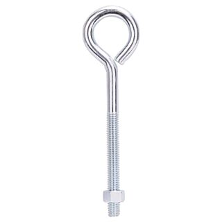 Prosource LR286 Eye Bolt, 3/8 in Thread, 3/8 in Dia Eye, Steel, Zinc
