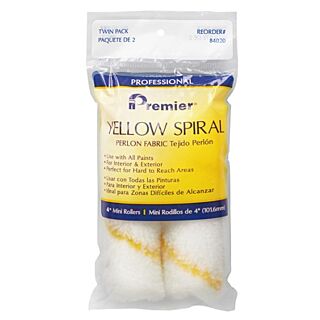 Premier Yellow Spiral, Perlon Fabirc, 4 in. Roller Covers, 2-Pack