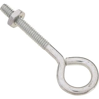 National Hardware N221-077 Eye Bolt, #10-24 Thread, 1-1/4 in L Thread, 1/2 in ID Dia Eye, Steel, Zinc