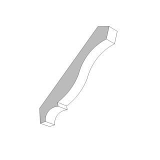 Metrie (M14) 11/16 in.  x 5-1/4 in. x 16 ft. Colonial Crown, Primed Finger-Jointed Pine