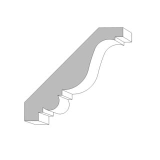 Millwork Design by Oxford (M6) 1-1/16 in. x 5-3/8 in. x 16 ft. Crown, Primed Finger-Jointed Pine