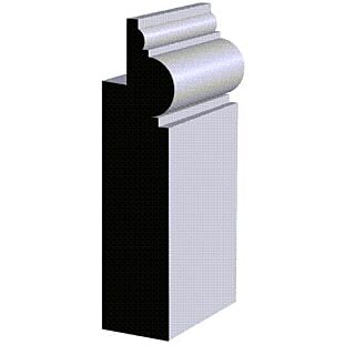 Millwork Design by Oxford AB705FJ, 27/32 in. x 4 in. Base Moulding, Primed Finger-Jointed Pine, 16 ft.