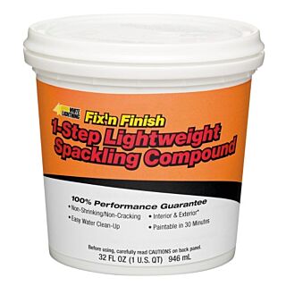 White Lightning, Interior/Exterior 1-Step Lightgweight Spackling Compound, Quart