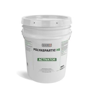 Simiron Polyaspartic HS High-Performance Floor Coating Clear Topcoat, Activator, Part B Only, High Gloss, 5 Gallon