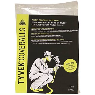 Trimaco Professional Painter's Coverall, Zipper Closure, No Hood, White, Large