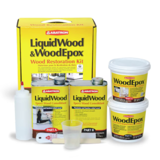 Abatron Wood Restoration Kit, LiquidWood & WoodEpox, 4 Quart Container Kit