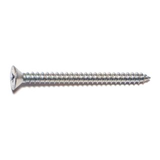 MIDWEST #14 x 3 in. Zinc Plated Steel Phillips Flat Head Sheet Metal Screws, 15 Count
