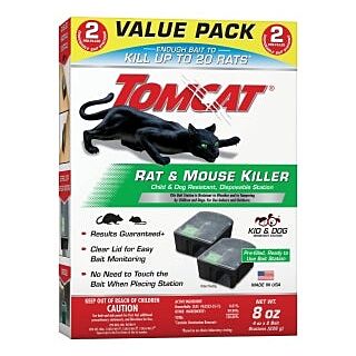 Tomcat Rat and Mouse Bait Station, 8 oz. Bait, 2 Pack