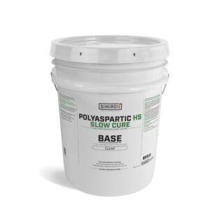Simiron Polyaspartic HS High-Performance Floor Coating Clear Topcoat, Slow Cure Base, Part A, High Gloss, 5 Gallon