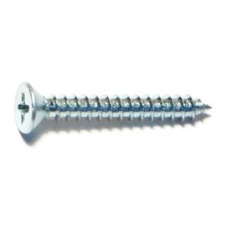 MIDWEST #8 x  1¼ in. Zinc Plated Steel Phillips Flat Head Sheet Metal Screws, 75 Count
