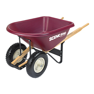 Scenic Road 8 Cu Ft Tradesmen Duty High-Density Poly Dual Wheel Wheelbarrow