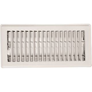 Imperial RG0157 Floor Register, 10 in W x 2-1/4 in H Duct Opening, Steel, White