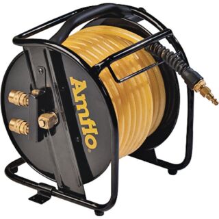 Amflo 545HR-RET Air Hose Reel, 3/8 in OD, MNPT, Polyurethane, Gold