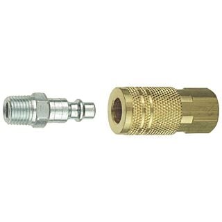 Tru-Flate 13-101 T-Style Coupler/Plug Set, 1/4 in