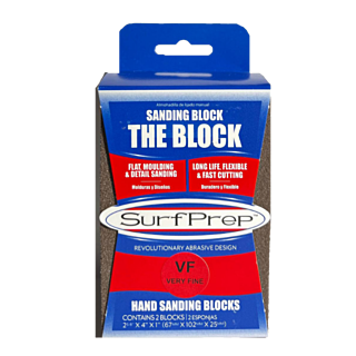 SurfPrep 1 in. Sanding Block, Very Fine, Red, 2-Pack